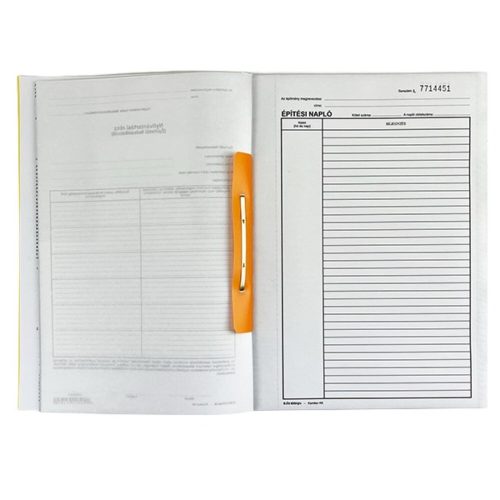 Printed construction journal VECTRALINE A/4 25x3 with standing spare sheets