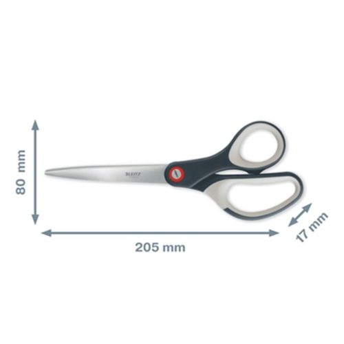 Scissors LEITZ office Cozy 20.5 cm rubberized velvet gray