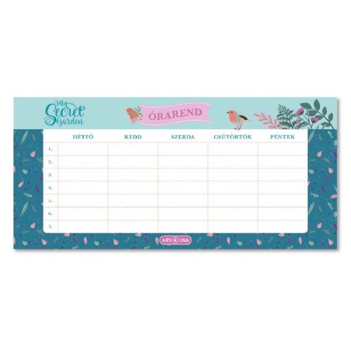 Timetable ARS UNA single sheet double sided My Secret Garden 2024