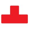 Floor sticker DJOIS L-shaped 150x100 mm 5 cm wide red 10 pieces