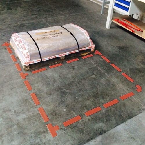 Floor sticker DJOIS L-shaped 150x100 mm 5 cm wide red 10 pieces