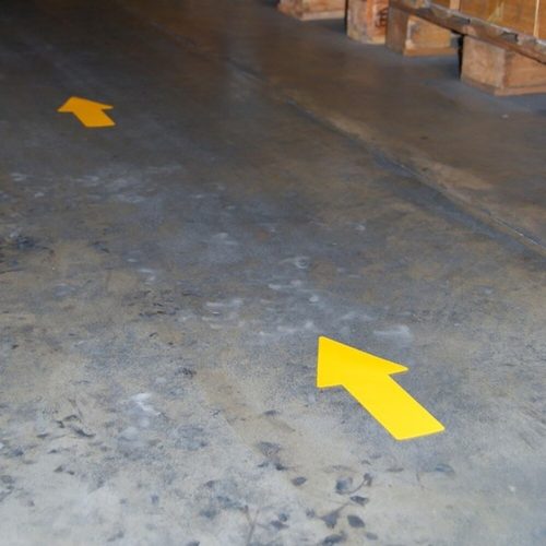 Floor sticker DJOIS arrow-shaped 200x50 mm yellow 10 pieces