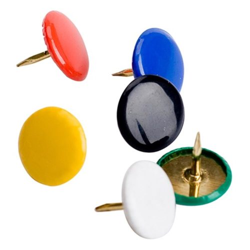 Drawing pin ICO 224 metal colored head 100 pieces