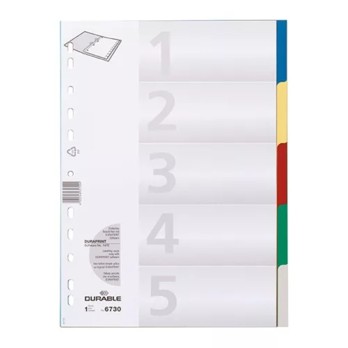 Register DURABLE plastic A/4 5 colors