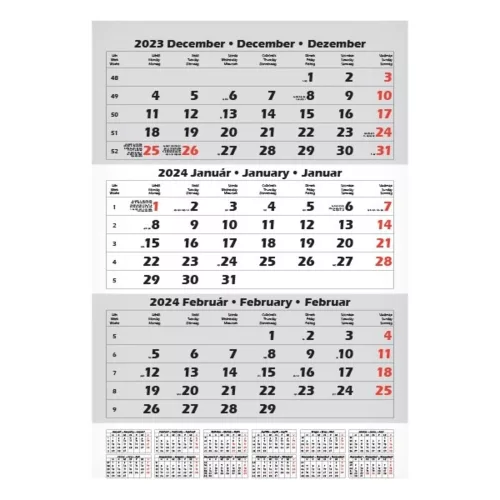 Forwarding calendar S103 1 block 3-month blank header 2026.