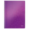Lined spiral notebook LEITZ Wow A/4 80 sheets purple
