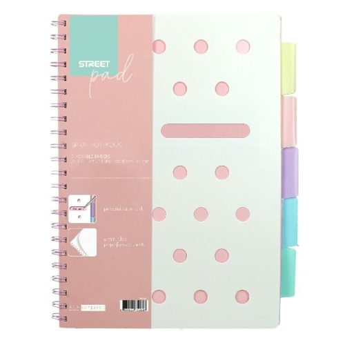 Lined spiral notebook STREET Pad A/5 100 sheets register pastel green