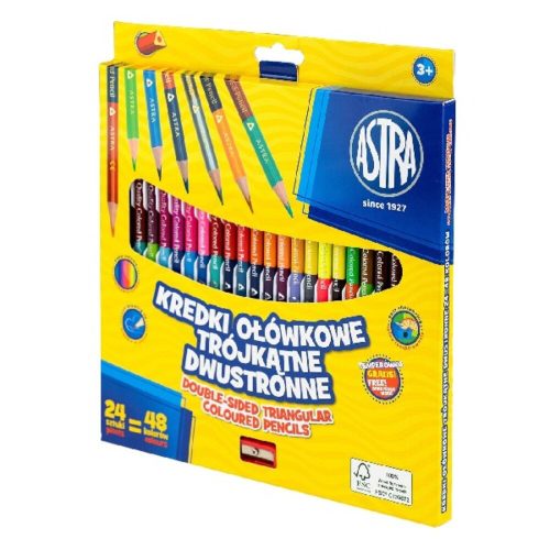 Colored pencil ASTRA duo gift with sharpener, 24 colors