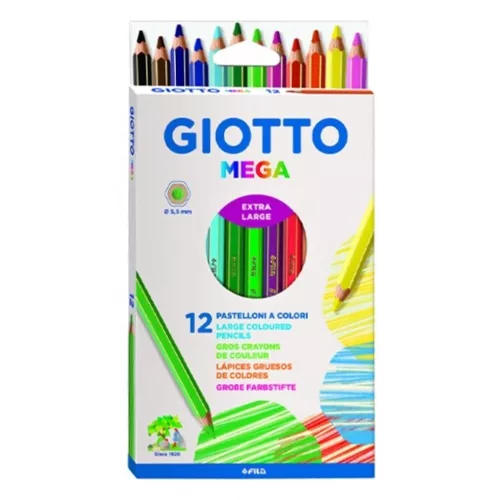 Colored pencils GIOTTO mega jumbo 12 pieces