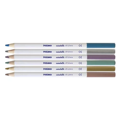 Colored pencils PRIMO Minabella hexagonal metal 6 pieces