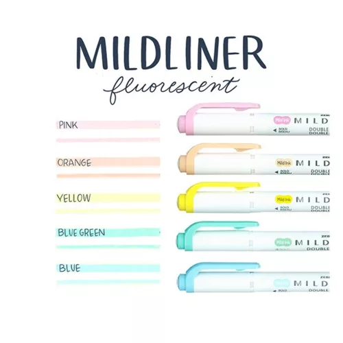 Double-ended text highlighter ZEBRA Mildliner fluorescent 1.4-4.0 mm 5 pieces