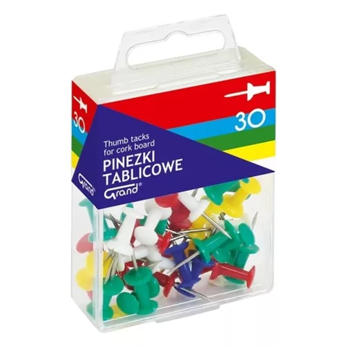 Tablet pin GRAND in a colorful plastic box, 30 pieces