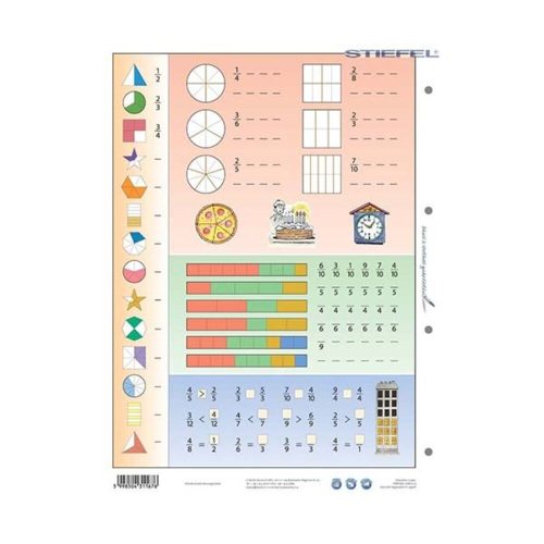 Student worksheet STIEFEL A/4 common fractions + worksheet