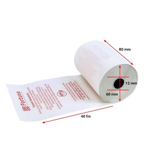 Thermo roll FORTUNA 80x60mm/12 40 fm BPA free