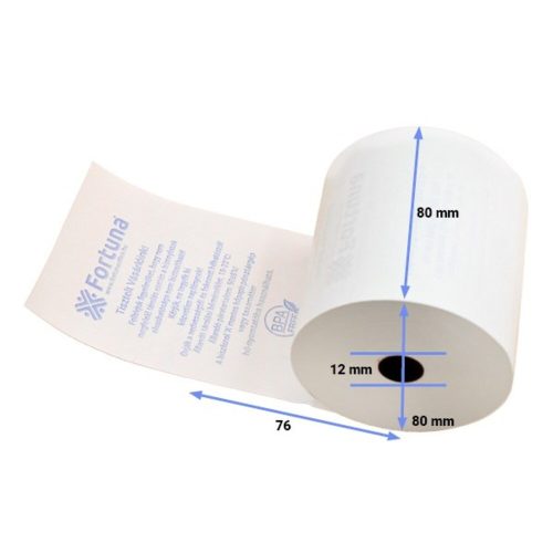 Thermo roll FORTUNA Premium 55 g 80x80mm/12 76 fm BPA free