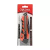 Universal cutting knife OPTIMA plastic body rubber grip part with metal rail 18mm black red