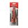 Universal cutting knife OPTIMA plastic body rubber grip part with metal rail 18mm black red