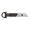 Universal cutting knife WEDO 18 mm safety 13.6 cm metal body rubber handle with metal rail with gray short blade