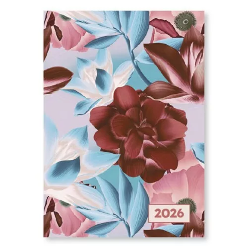 Pocket calendar VECTRALINE A/7 vertical white flat mixed pattern 2026.