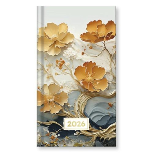 Pocket calendar VECTRALINE vertical white flat mixed pattern 2026.