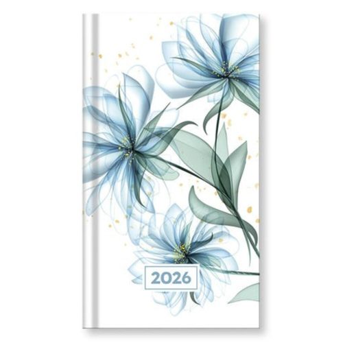 Pocket calendar VECTRALINE vertical white flat mixed pattern 2026.