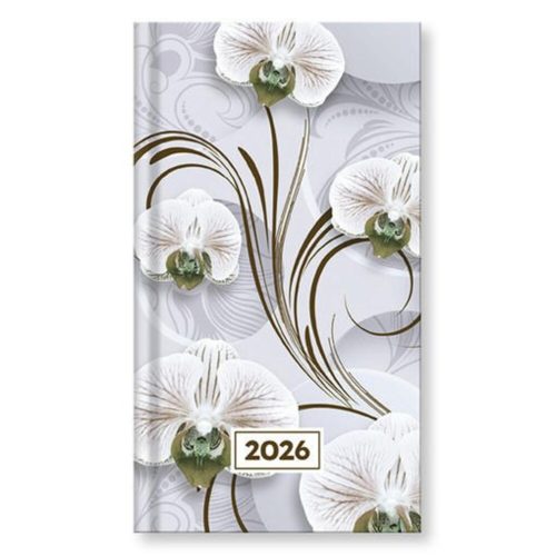 Pocket calendar VECTRALINE vertical white flat mixed pattern 2026.