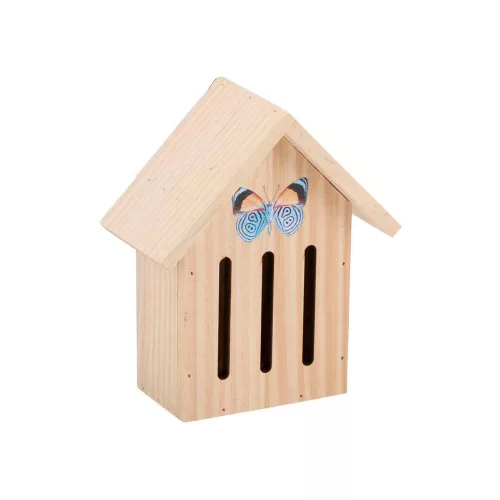Wooden insect hotel for butterflies/bees