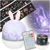 LED star projector night light USB rotatable 6 motifs remote control rabbit