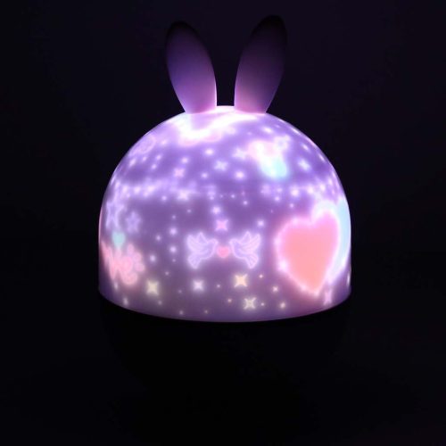 LED star projector night light USB rotatable 6 motifs remote control rabbit