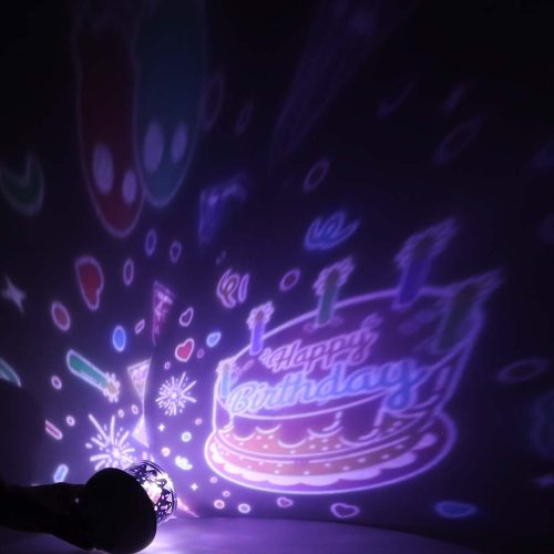 LED star projector night light USB rotatable 6 motifs remote control rabbit