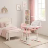 Children's desk with drawer chair lamp pink