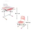 Children's desk with drawer chair lamp pink