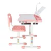 Children's desk with drawer chair lamp pink