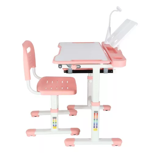 Children's desk with drawer chair lamp pink