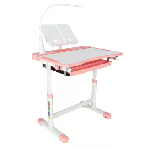 Children's desk with drawer chair lamp pink