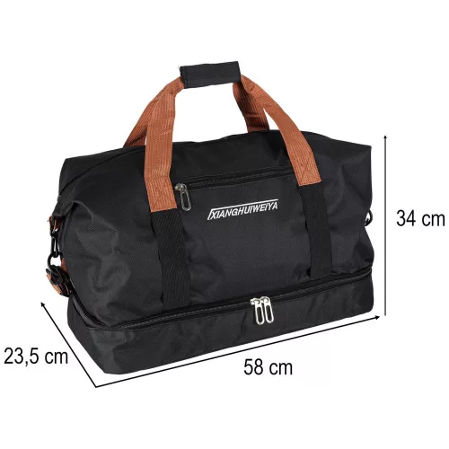 Sports travel bag hand luggage black