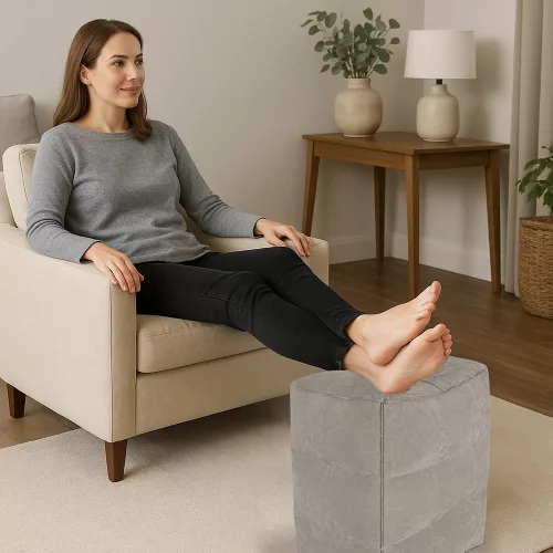 Tourist inflatable footrest grey