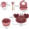 Silicone children's dishes crab zest 9el c pink