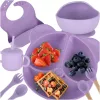 Children's silicone utensils 7 el. dark pink