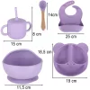 Children's silicone utensils 7 el. dark pink