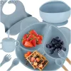 Children's 7-piece silicone cookware mint