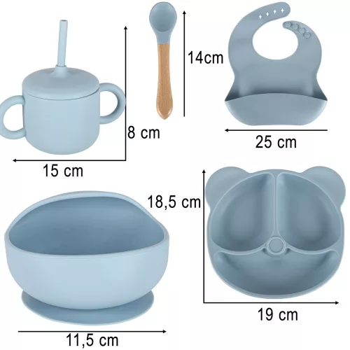 Children's 7-piece silicone cookware mint