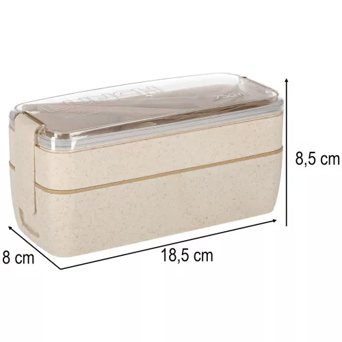 Breakfast lunchbox split 750ml beige