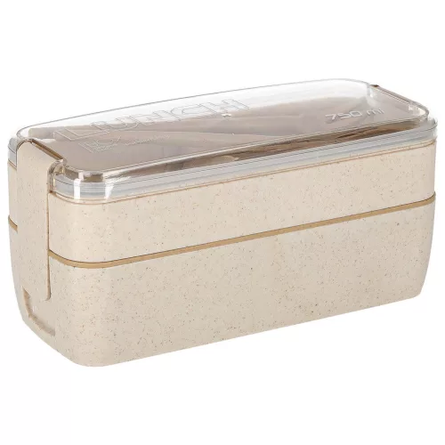 Breakfast lunchbox split 750ml beige