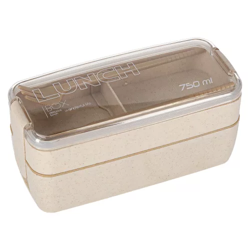 Breakfast lunchbox split 750ml beige