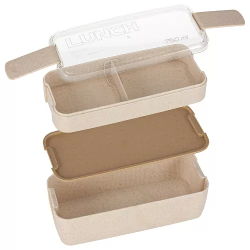 Breakfast lunchbox split 750ml beige