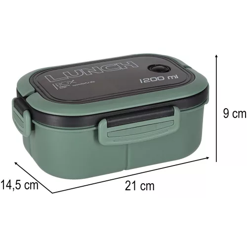 Breakfast lunchbox split 1200ml green