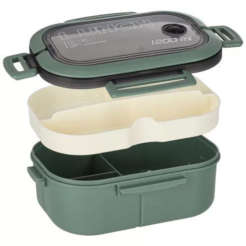 Breakfast lunchbox split 1200ml green