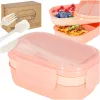 Breakfast lunchbox split 1900ml pink