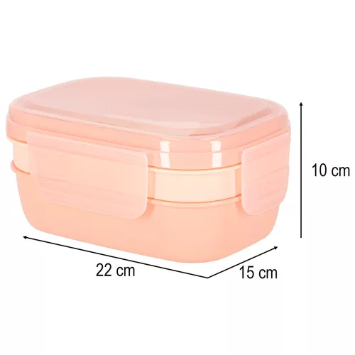Breakfast lunchbox split 1900ml pink